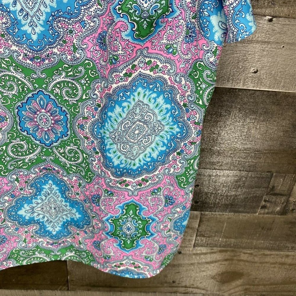 Talbots Short Sleeve Paisley Top Blouse Size Small - Picture 3 of 7